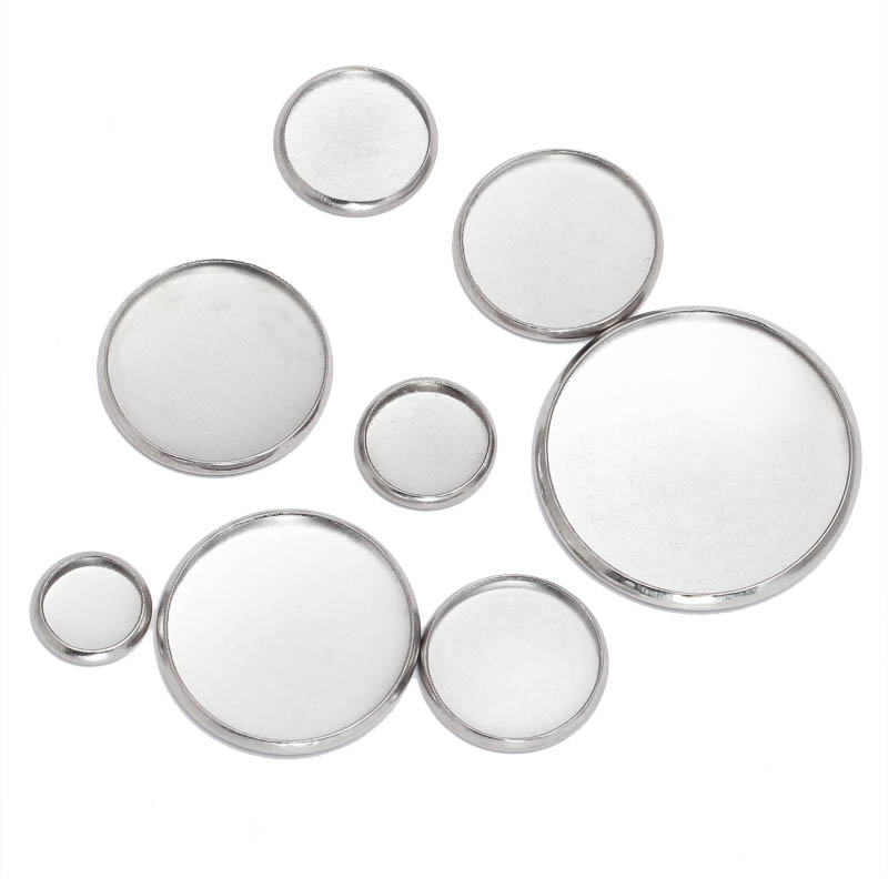 Bezels Set Pendant - 20pcs Stainless Steel Round Settings Cabochon