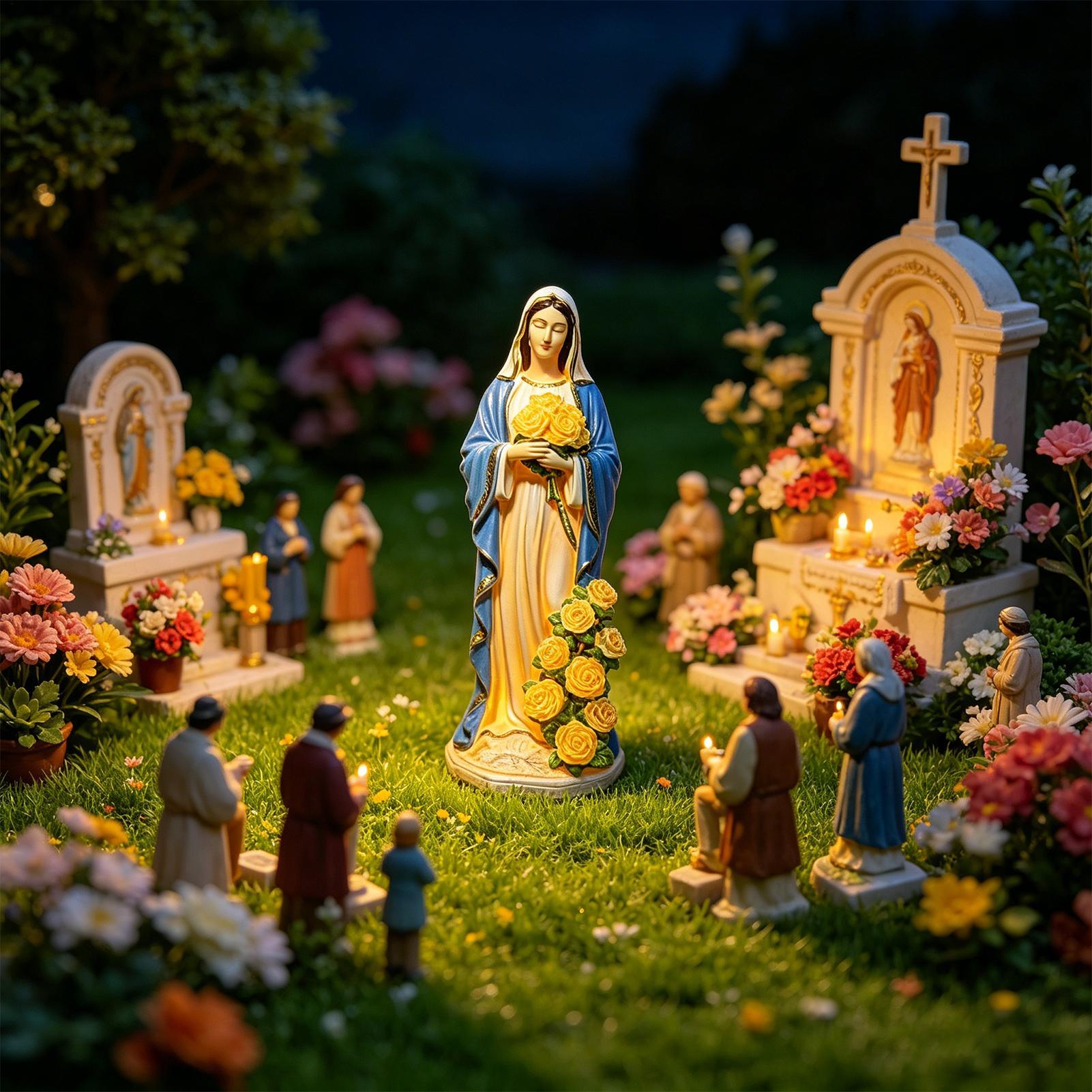 Virgin Mary Solar Statue Garde - Crafting Resin recension och pris