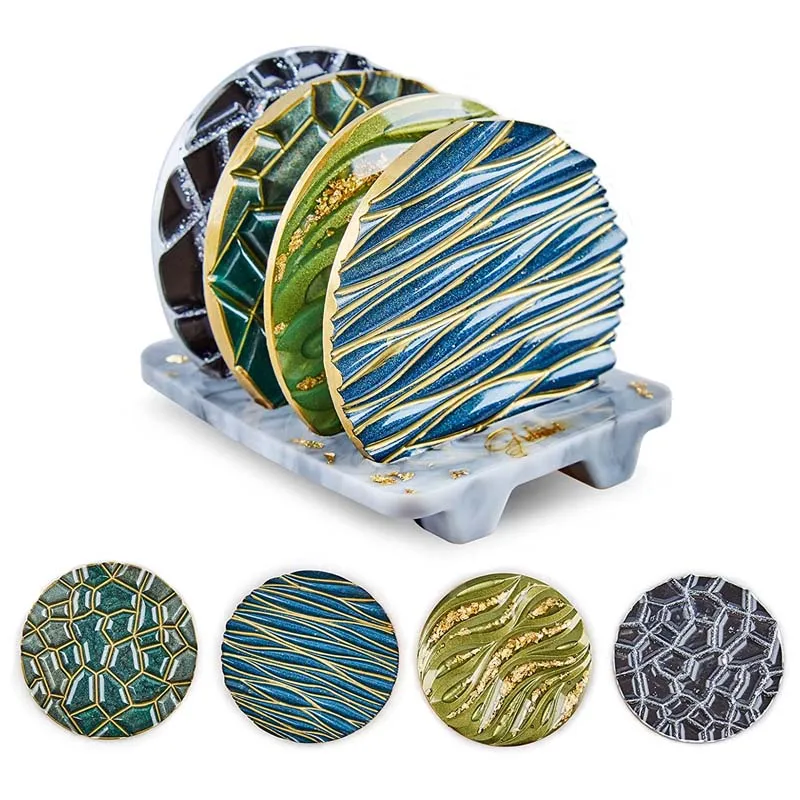 DIY Crystal Epoxy Mold Wave Di - Coaster Mold Round recension och pris