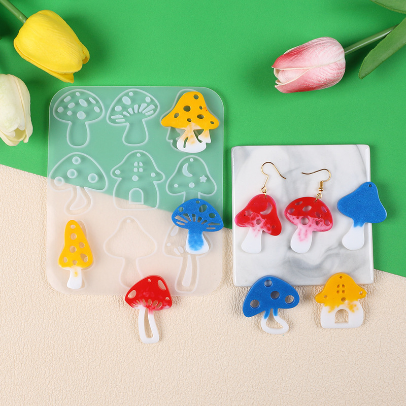 Multi Style Mushrooms Earring  - Flower Preservation Resin recension och pris