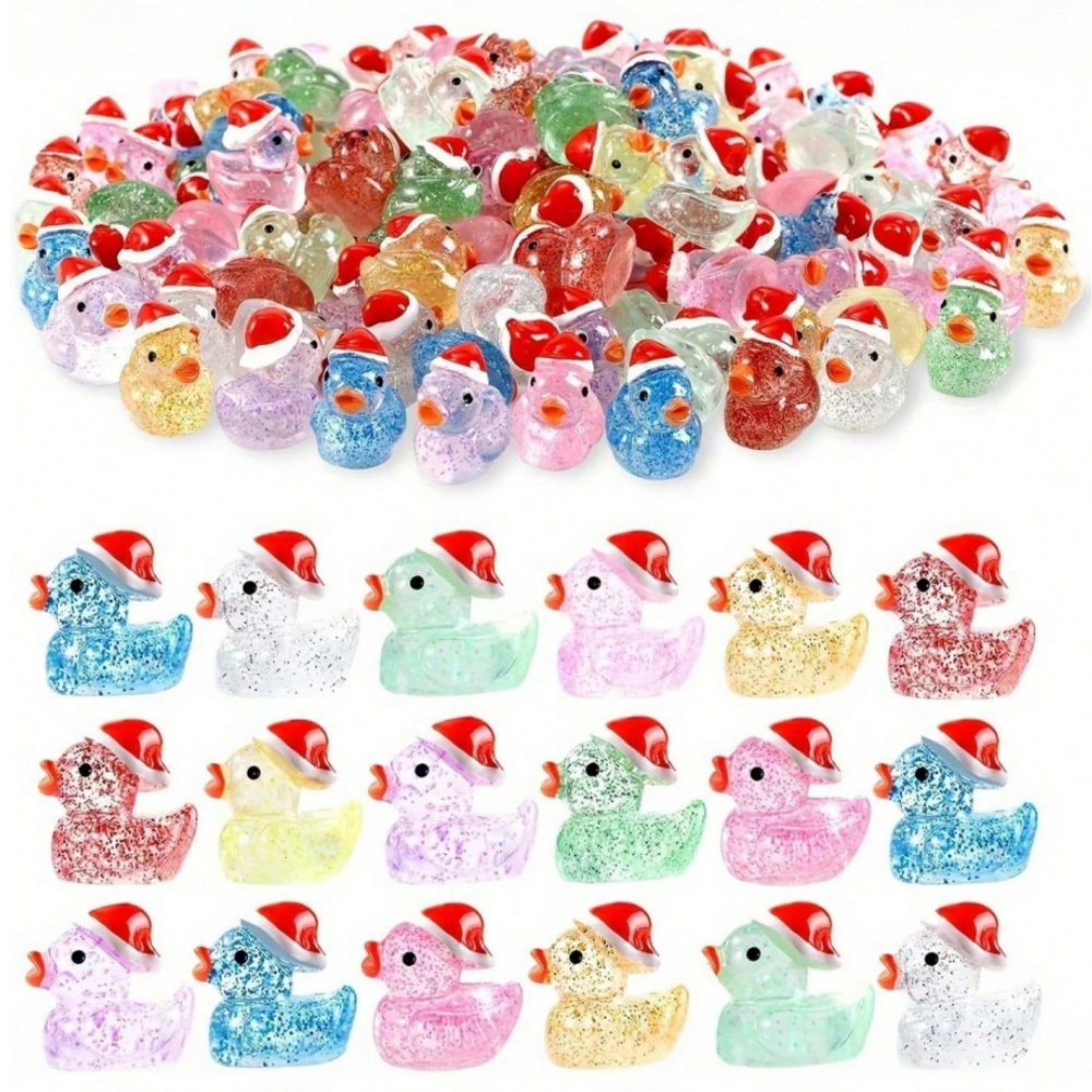 50Pcs Christmas Duck Gift Set  - Resin Glitter Pack recension och pris