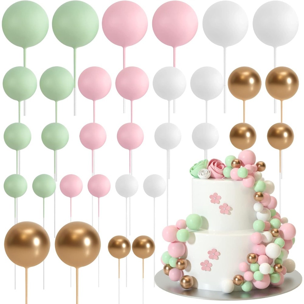 20Pcs Happy Birthday Ball Cake - Gold Foil Flakes recension och pris